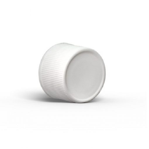 White 20-400 PP Ribbed Cap with Foam Liner