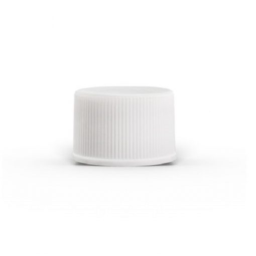 White 20-400 PP Ribbed Cap with Foam Liner