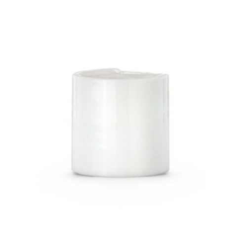 White 24-410 PP Smooth Wall Disc Top Cap with Heat Seal Liner