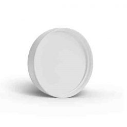 White 58-400 PP Smooth Skirt Lid with Foam Liner