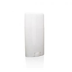 2.65 oz White Plastic Oval Deodorant Stick with Flat Top Cap