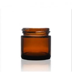 1 oz 43-400 Amber Glass Straight Sided Round Jar