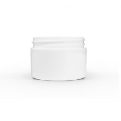 1 oz White Polypropylene Double Wall Straight Sided Jar