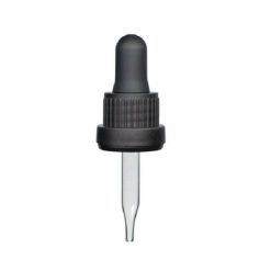 10 ml Black Glass Dropper with Tamper Evident Seal