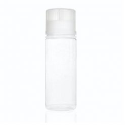 120 ml PET Clear Signature Wolf Bottle with Clear Flat Cap and Pre-Inserted Tip