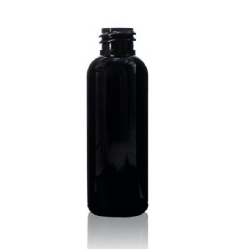 2 oz Black PET Short Cosmo Round Bottle with 20-410 Neck Finish