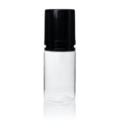 30 ml PET Clear Signature Wolf Bottle with Black Flat Cap and Pre-Inserted Tip