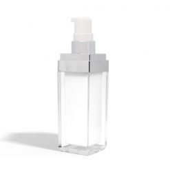 30 ml Square Acrylic Treatment Pump Bottle with Silver Cap