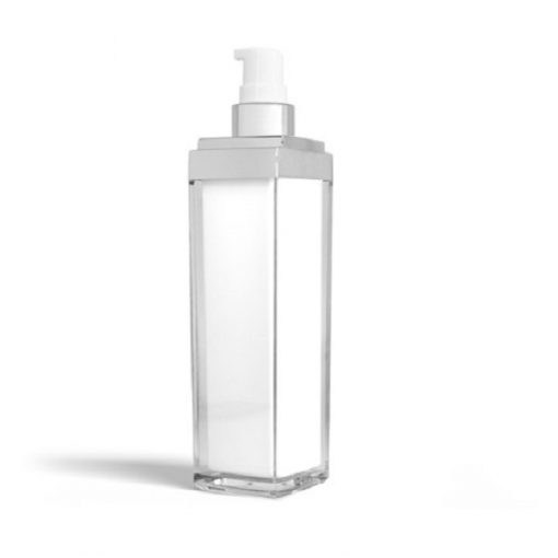 50 ml Square Acrylic Treatment Pump Bottle with Silver Cap