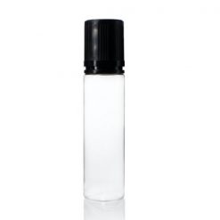 60 ml PET Clear Signature Wolf Bottle with Black Flat Cap and Pre-Inserted Tip