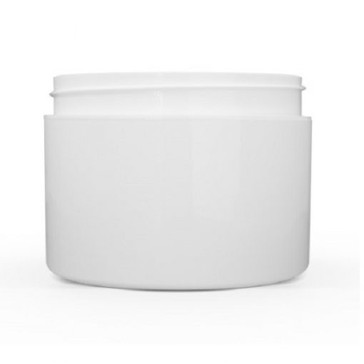 8 oz White Polypropylene Double Wall Straight Sided Jar