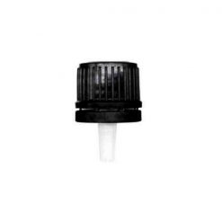 Black 18-400 Euro PP Tamper-Evident Ribbed Cap Orifice Dropper Assembly