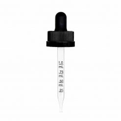 1oz Black Child Resistant Graduated Glass Dropper 20-400